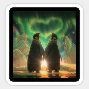 Penguins Aurora Sticker